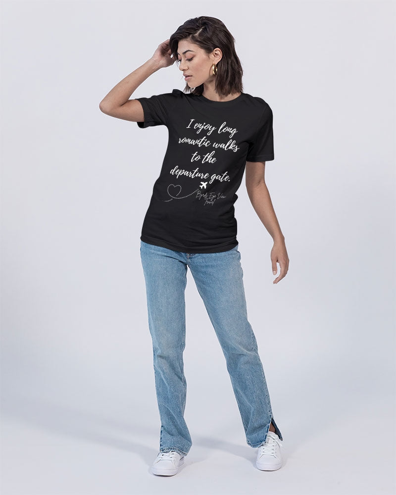 Romantic Walk - White Font Unisex Jersey Tee | Bella + Canvas