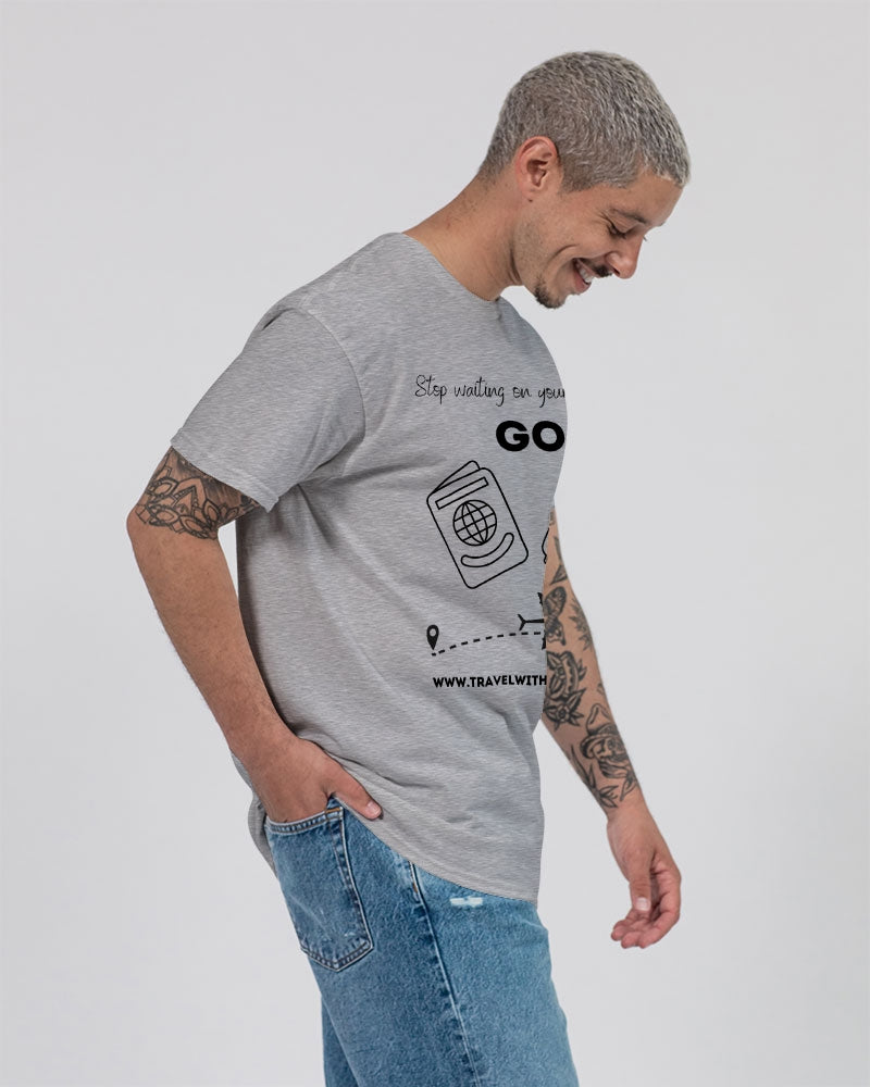 Stop Waiting - Gray Shirt / Black Font Unisex Ultra Cotton T-Shirt | Gildan