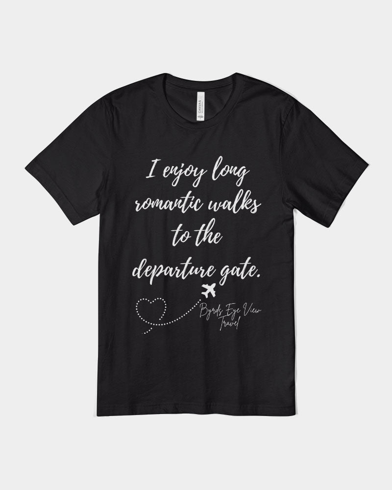 Romantic Walk - White Font Unisex Jersey Tee | Bella + Canvas
