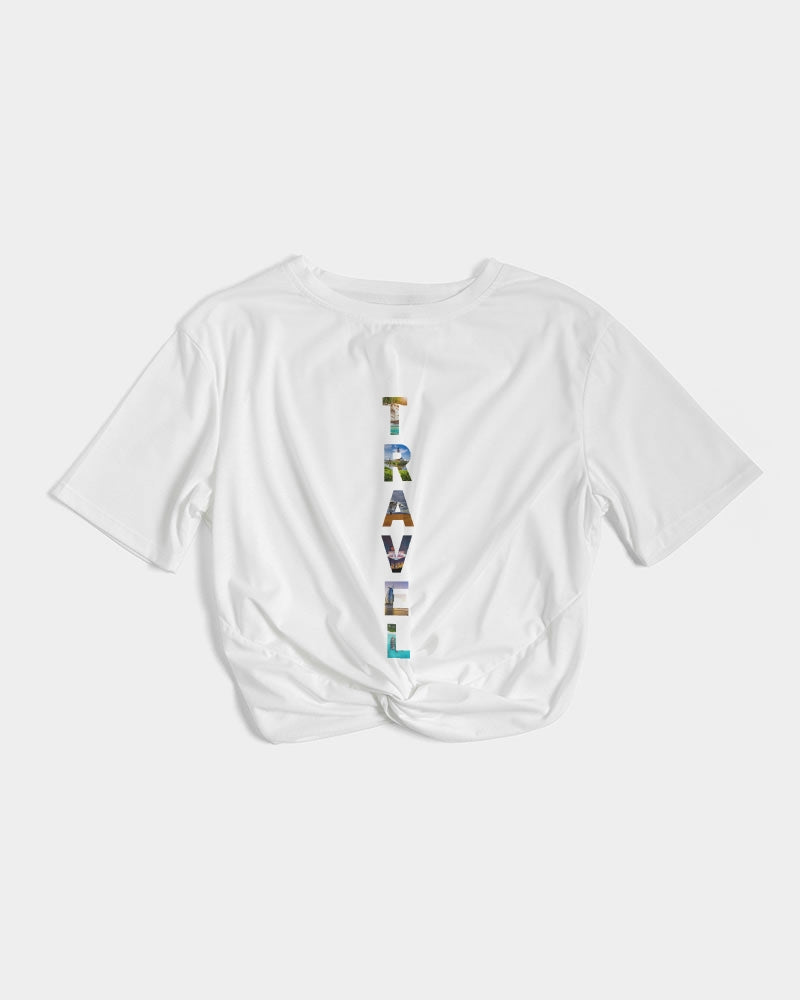 Travel - 2 Women's Twist-Front Cropped Tee