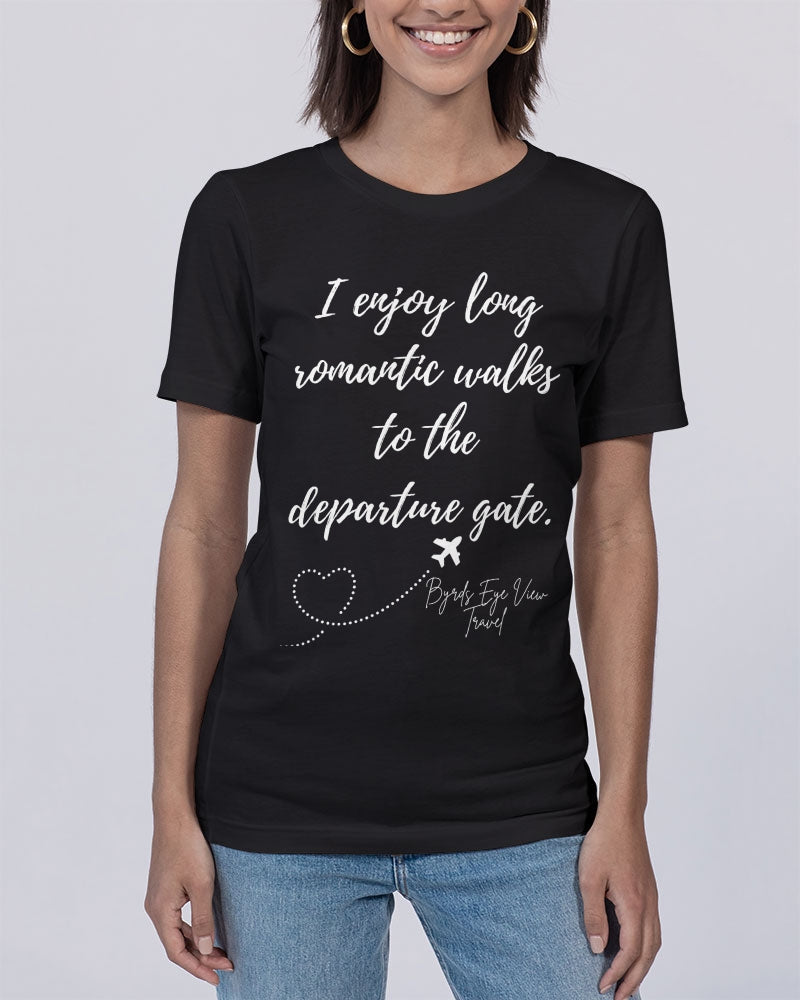 Romantic Walk - White Font Unisex Jersey Tee | Bella + Canvas