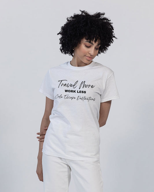 TRAVEL MORE WORK LESS - OSEPHA Unisex Heavy Cotton T-Shirt | Gildan