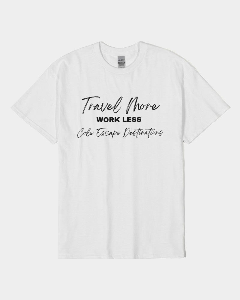 TRAVEL MORE WORK LESS - OSEPHA Unisex Heavy Cotton T-Shirt | Gildan