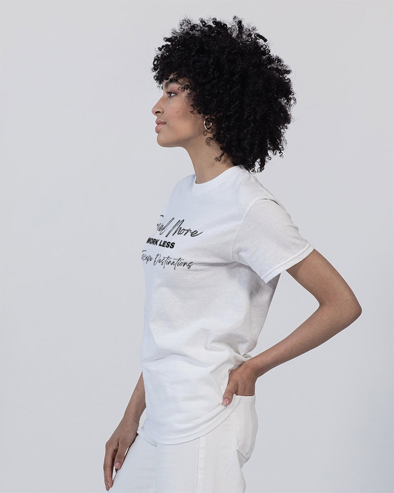 TRAVEL MORE WORK LESS - OSEPHA Unisex Heavy Cotton T-Shirt | Gildan