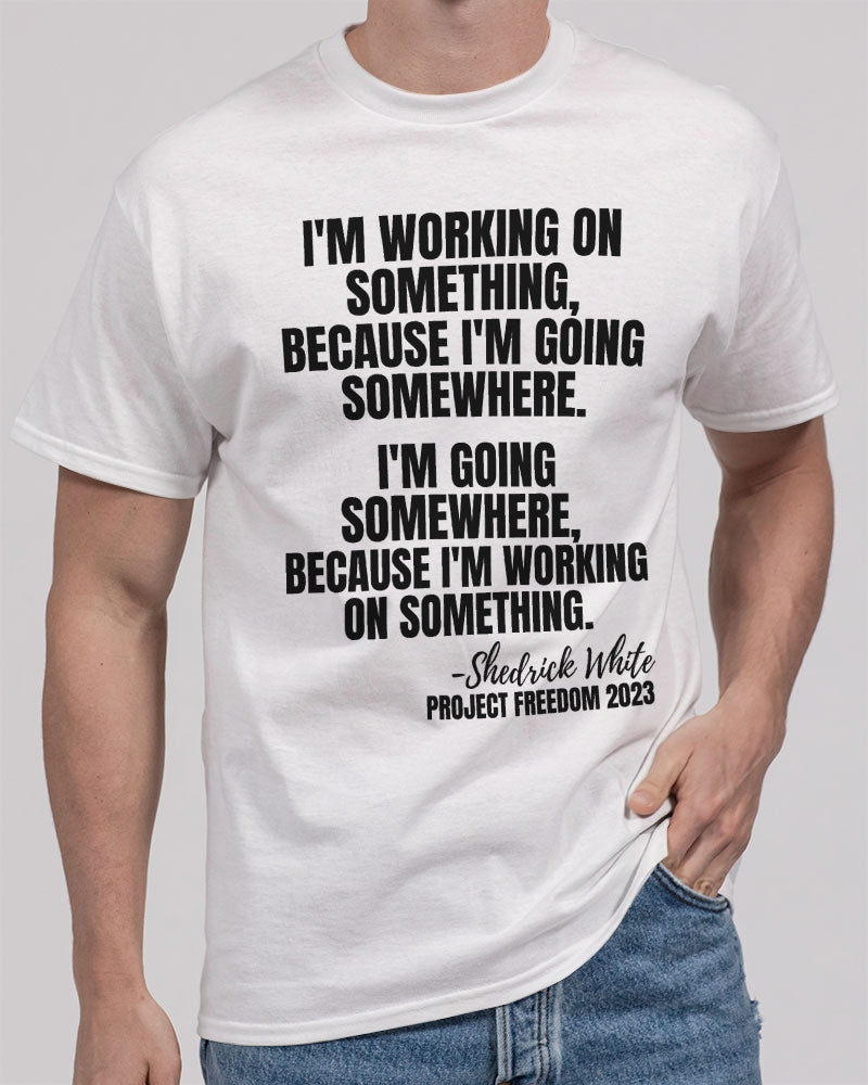 I'm Working On Something Unisex Heavy Cotton T-Shirt | Gildan