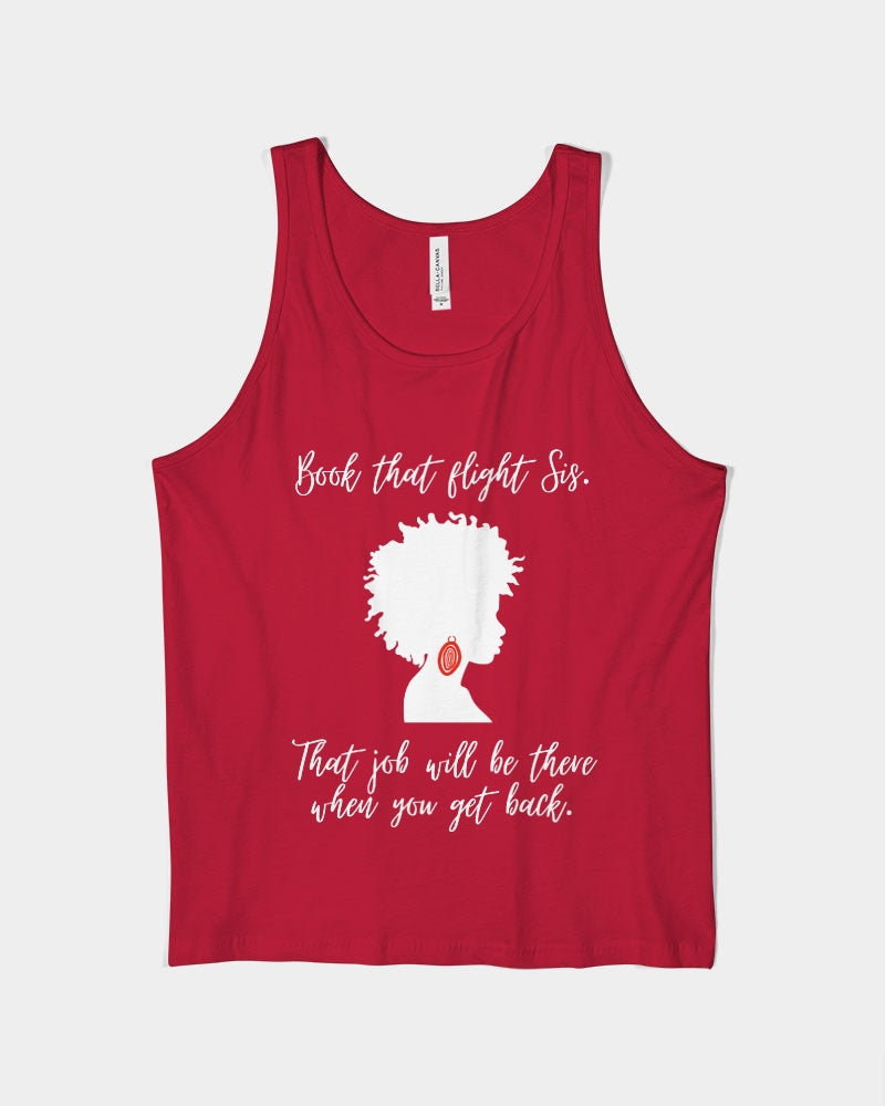 Book That Flight Sis. - Red Unisex Jersey Tank | Bella + Canvas