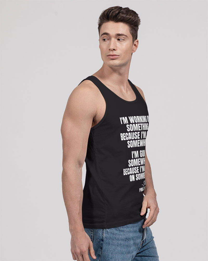 I'm Working On Something - White Unisex Jersey Tank | Bella + Canvas