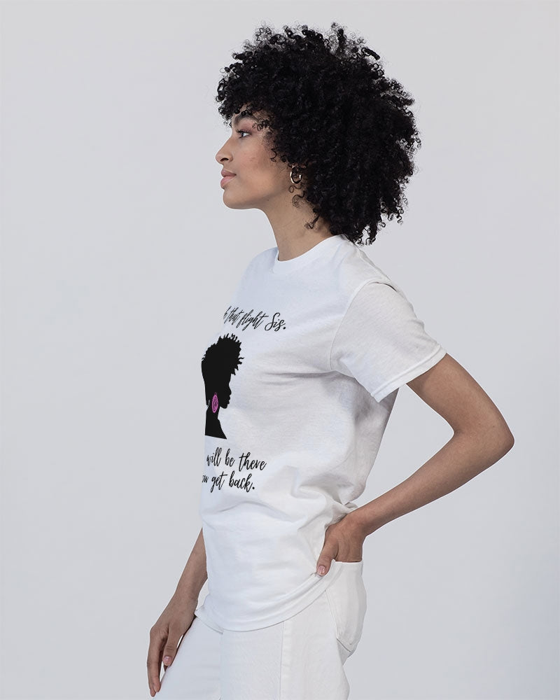 Book That Flight Sis. - Black Font Unisex Heavy Cotton T-Shirt | Gildan