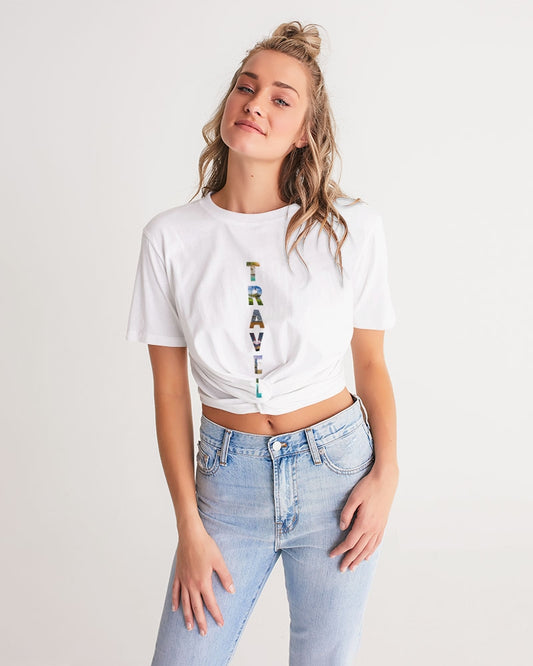 Travel - 2 Women's Twist-Front Cropped Tee
