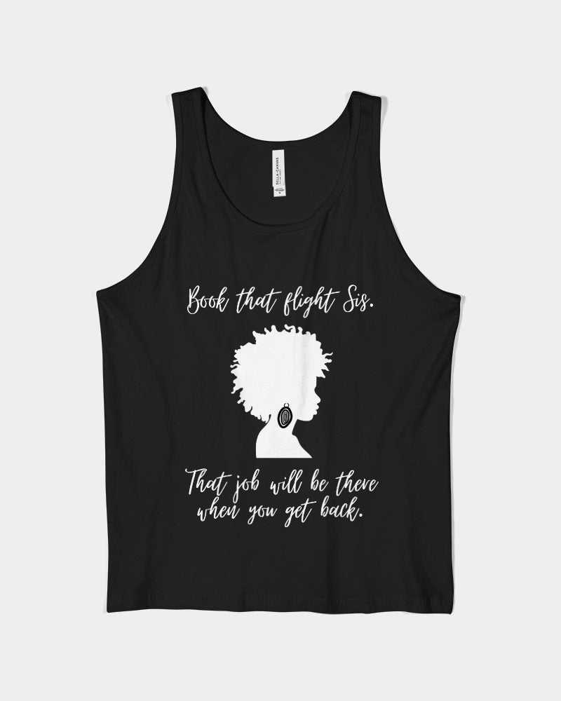 Book That Flight Sis. - Black 2 Unisex Jersey Tank | Bella + Canvas