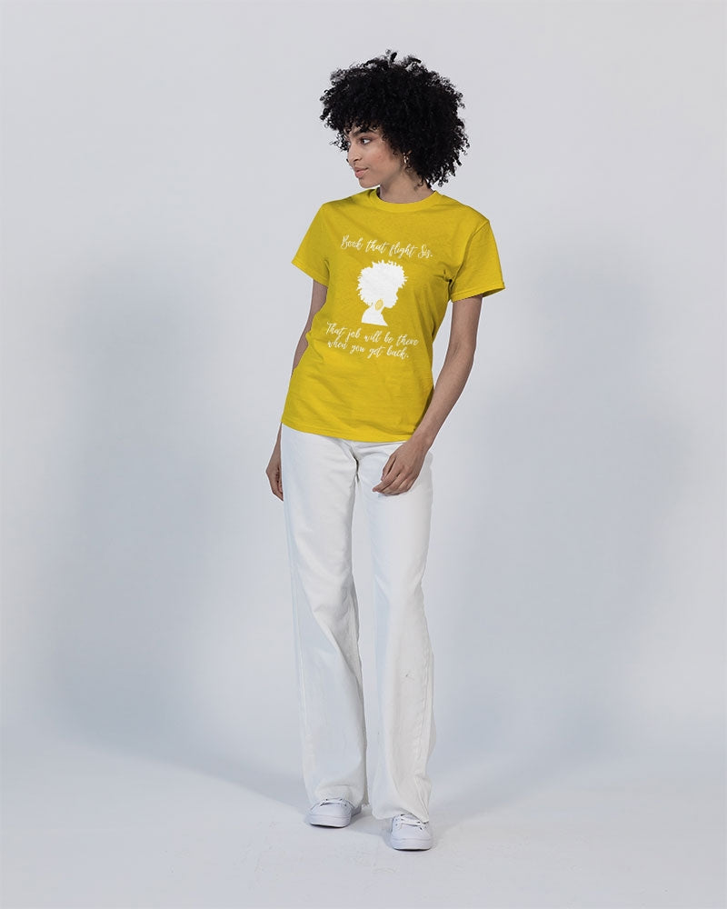 Book That Flight Sis. - Yellow Unisex Heavy Cotton T-Shirt | Gildan