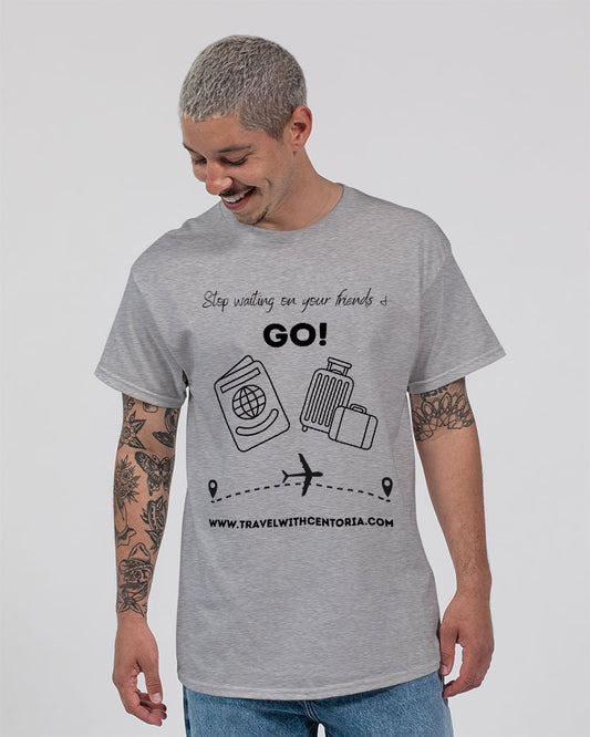 Stop Waiting - Gray Shirt / Black Font Unisex Ultra Cotton T-Shirt | Gildan