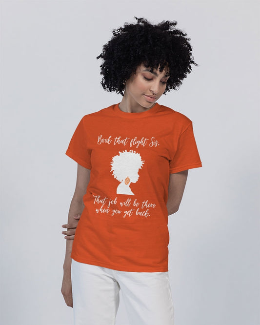 Book That Flight Sis. - Orange Unisex Heavy Cotton T-Shirt | Gildan