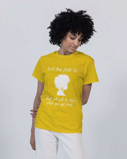 Book That Flight Sis. - Yellow Unisex Heavy Cotton T-Shirt | Gildan