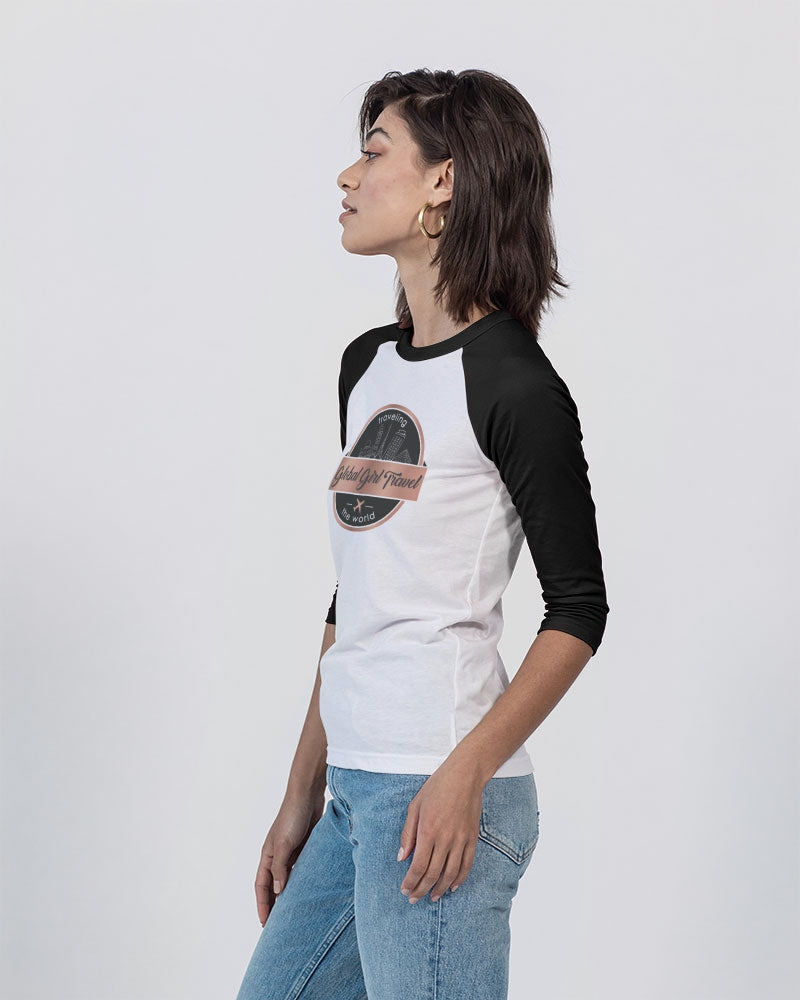 Global Girl Travel Unisex Three-Quarter Sleeve Baseball Tee | Bella + Canvas