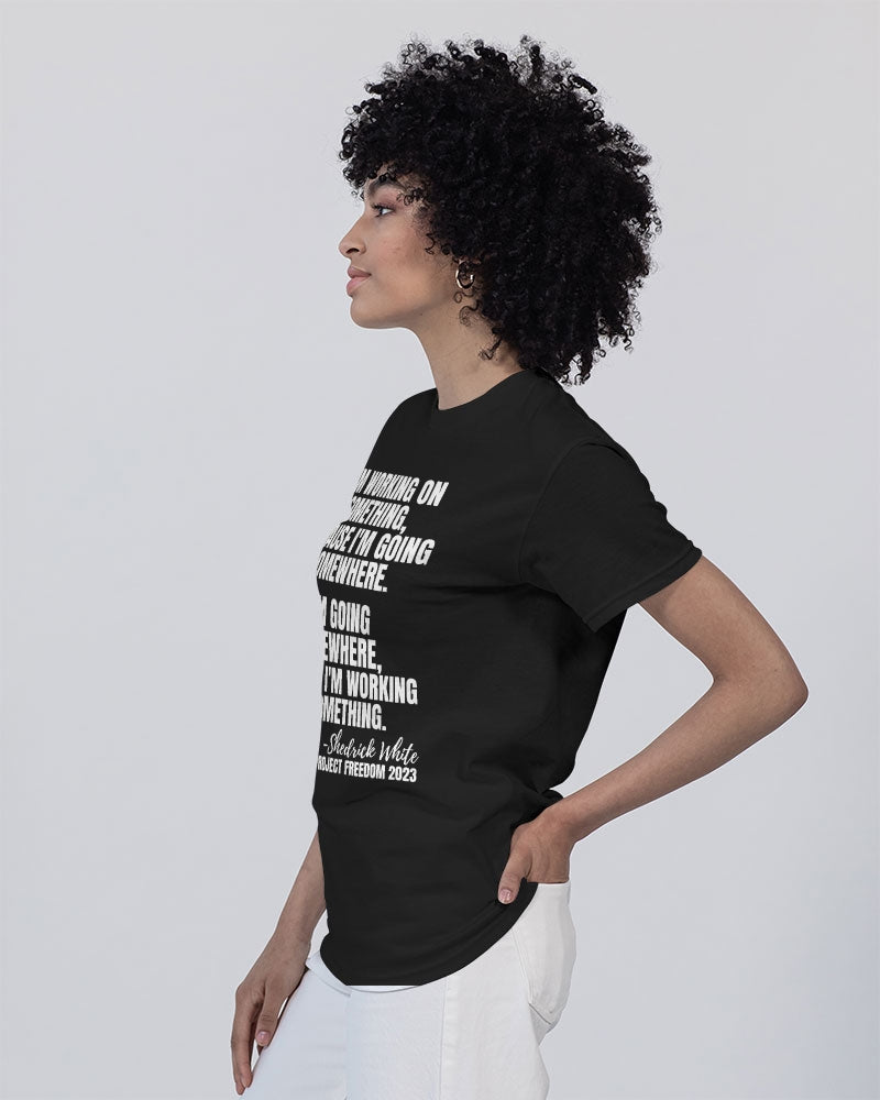 I'm Working On Something - White Unisex Heavy Cotton T-Shirt | Gildan