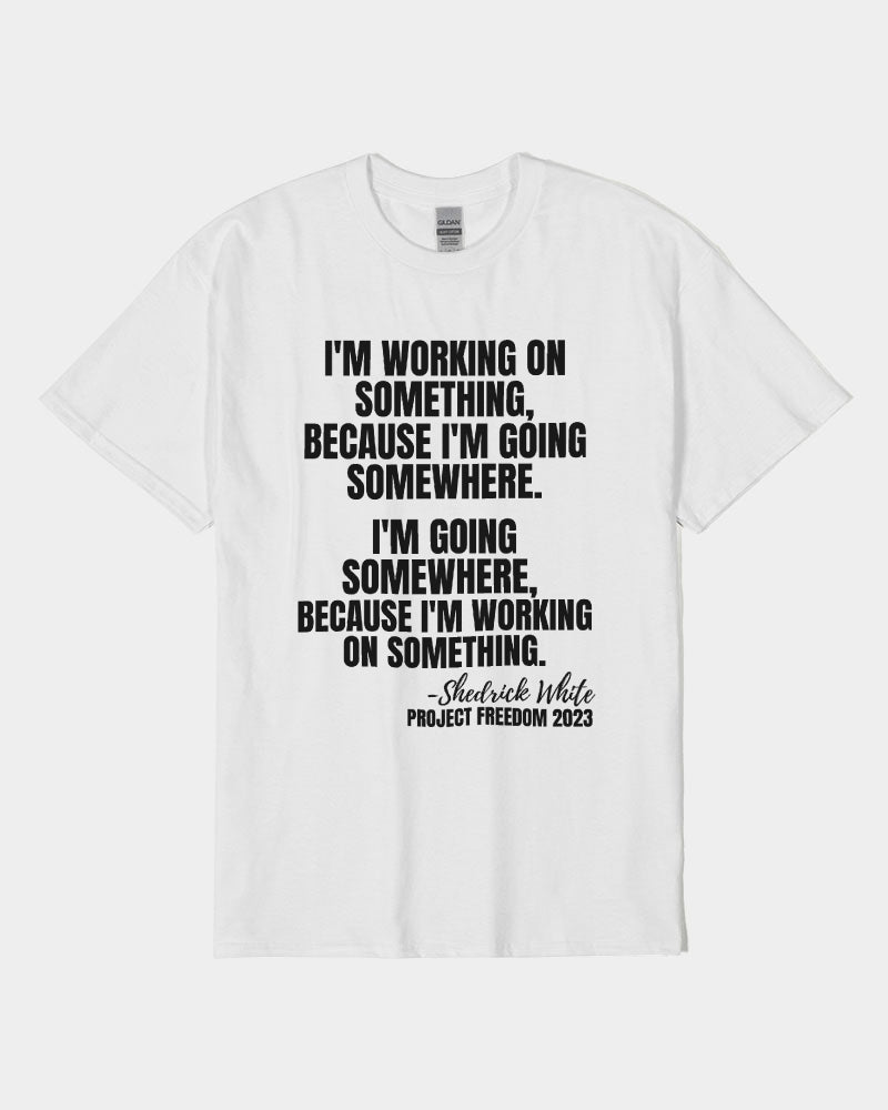 I'm Working On Something Unisex Heavy Cotton T-Shirt | Gildan