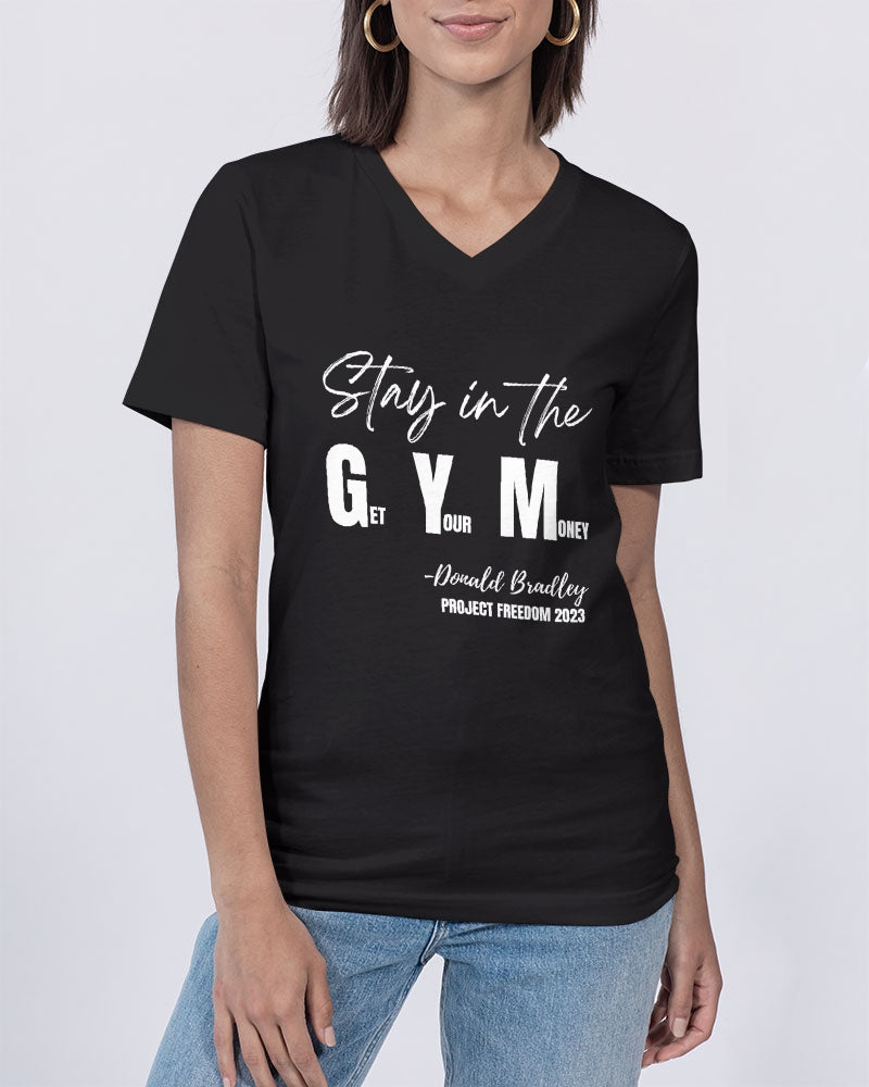 Stay in the Gym Unisex Jersey V-Neck Tee | Bella + Canvas