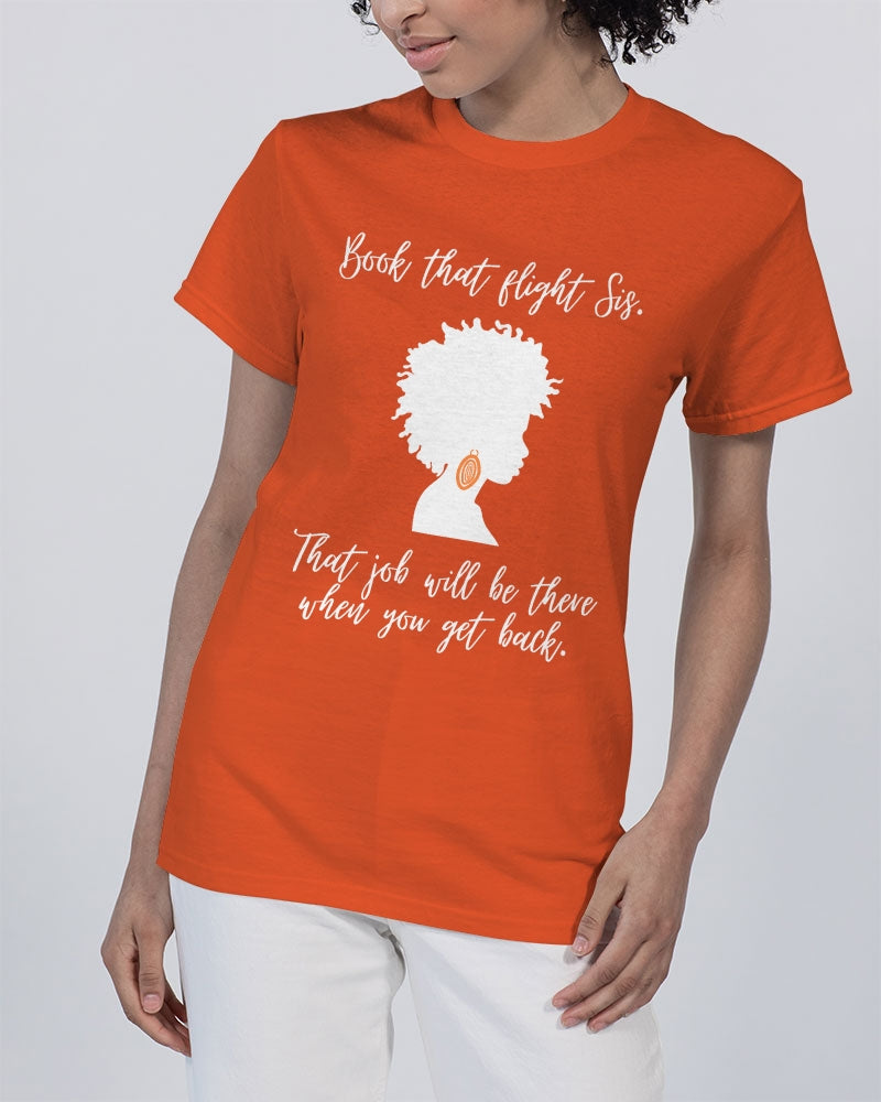 Book That Flight Sis. - Orange Unisex Heavy Cotton T-Shirt | Gildan