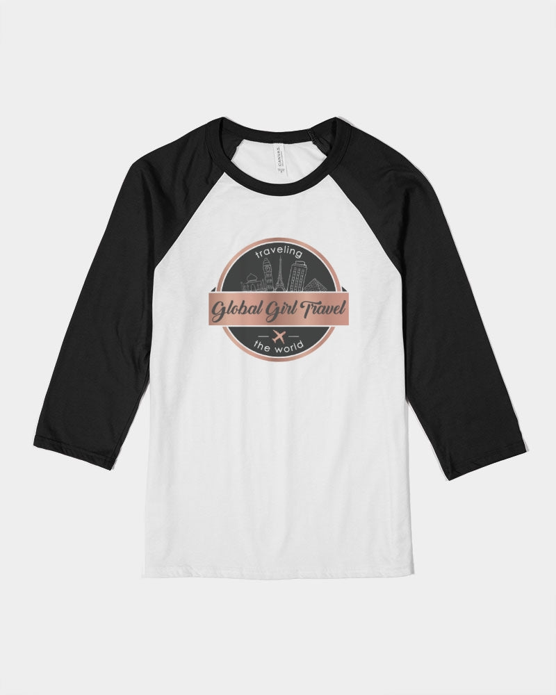Global Girl Travel Unisex Three-Quarter Sleeve Baseball Tee | Bella + Canvas