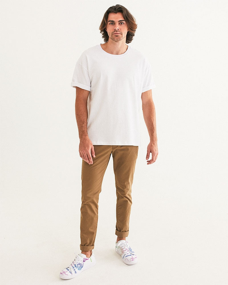 Travel with Centoria T-Shirt Men's Faux-Leather Sneaker