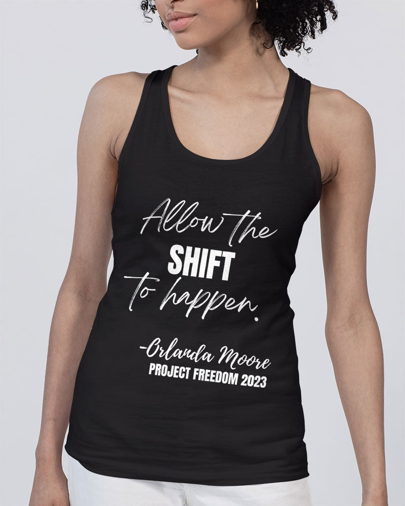Allow the SHIFT to happen - White Unisex Jersey Tank | Bella + Canvas