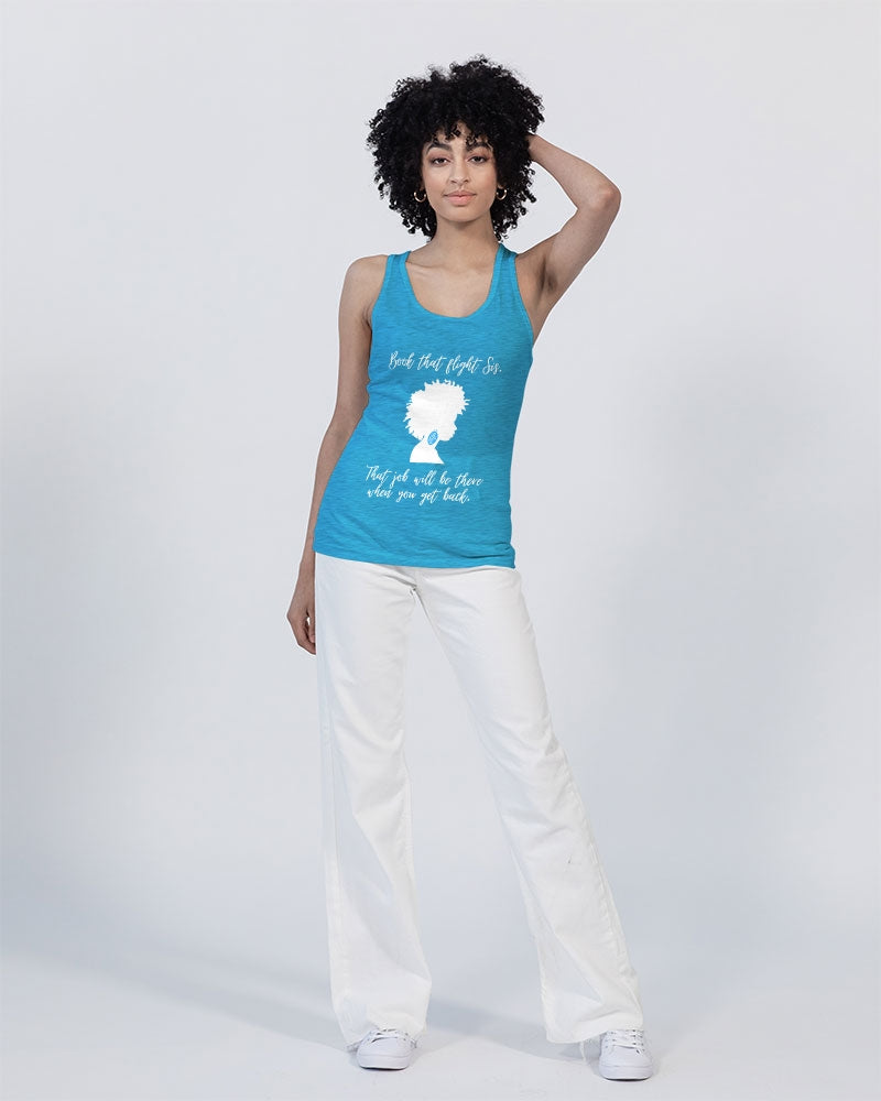 Book That Flight Sis. - Ocean Blue Unisex Jersey Tank | Bella + Canvas