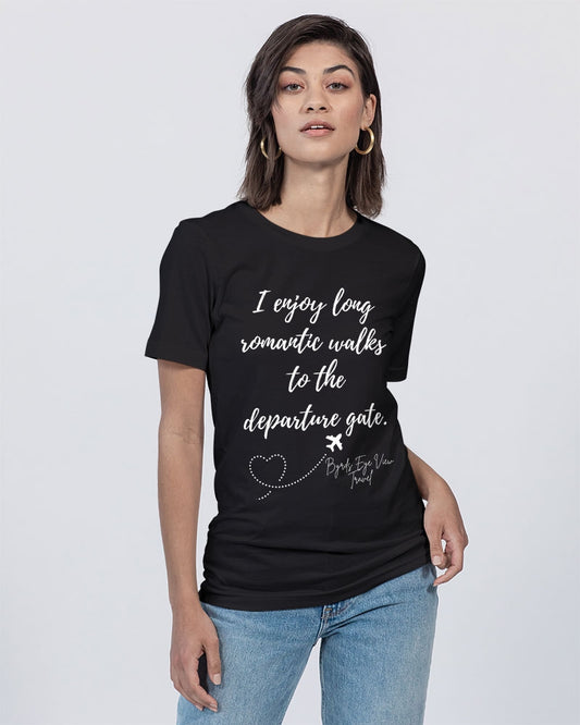 Romantic Walk - White Font Unisex Jersey Tee | Bella + Canvas