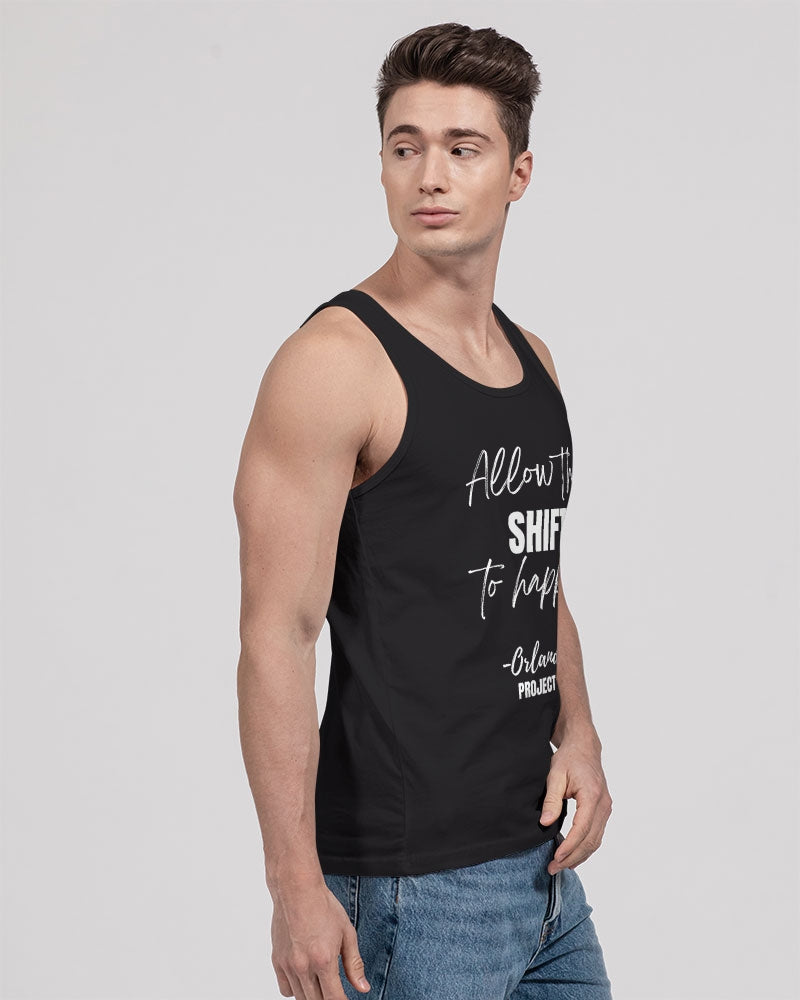 Allow the SHIFT to happen - White Unisex Jersey Tank | Bella + Canvas