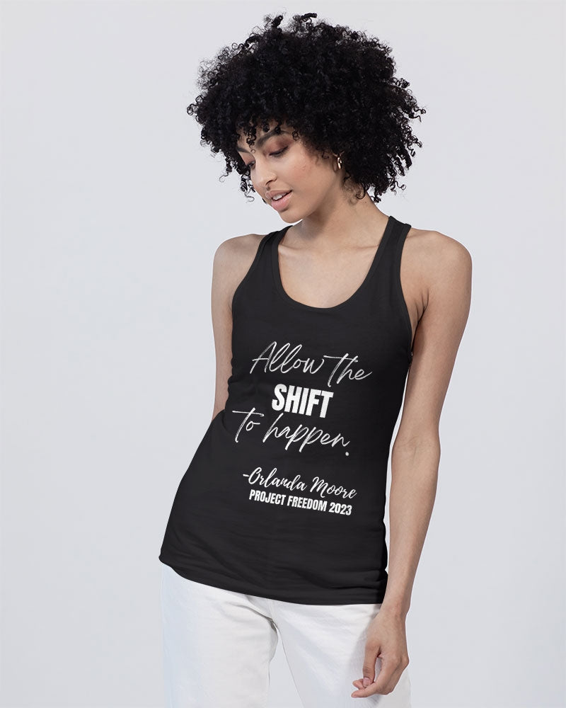 Allow the SHIFT to happen - White Unisex Jersey Tank | Bella + Canvas