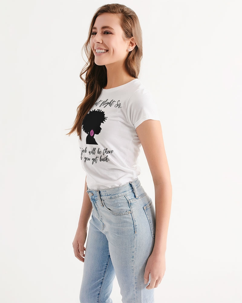 Book That Flight Sis. - Black Font Women's Tee