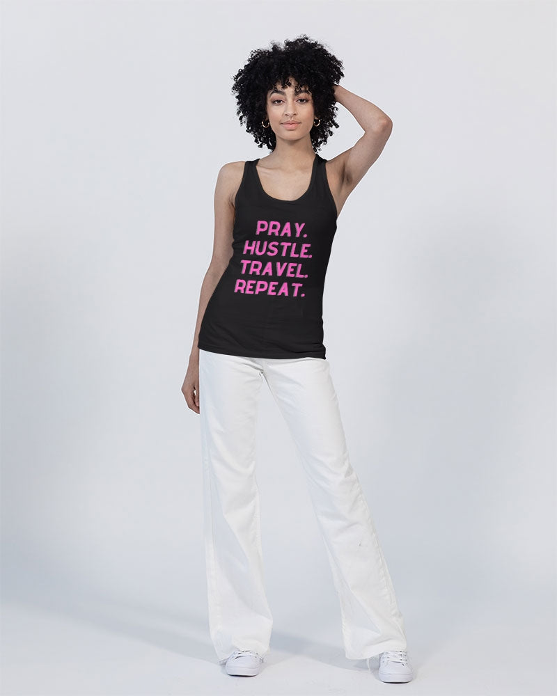 Pray Hustle Travel Repeat Unisex Jersey Tank | Bella + Canvas