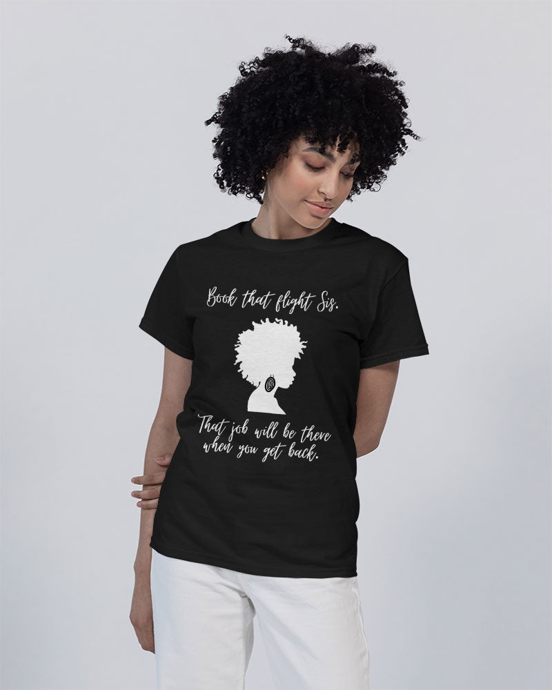 Book That Flight Sis. - Black 2 Unisex Heavy Cotton T-Shirt | Gildan