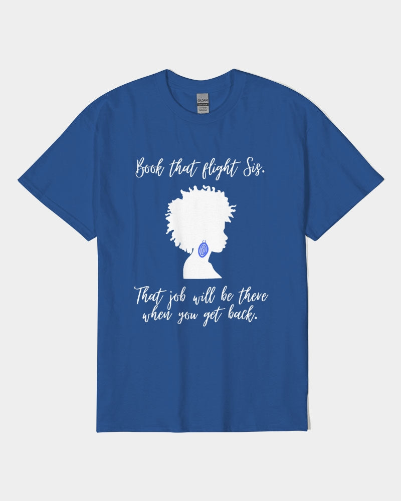 Book That Flight Sis. - Royal Unisex Heavy Cotton T-Shirt | Gildan