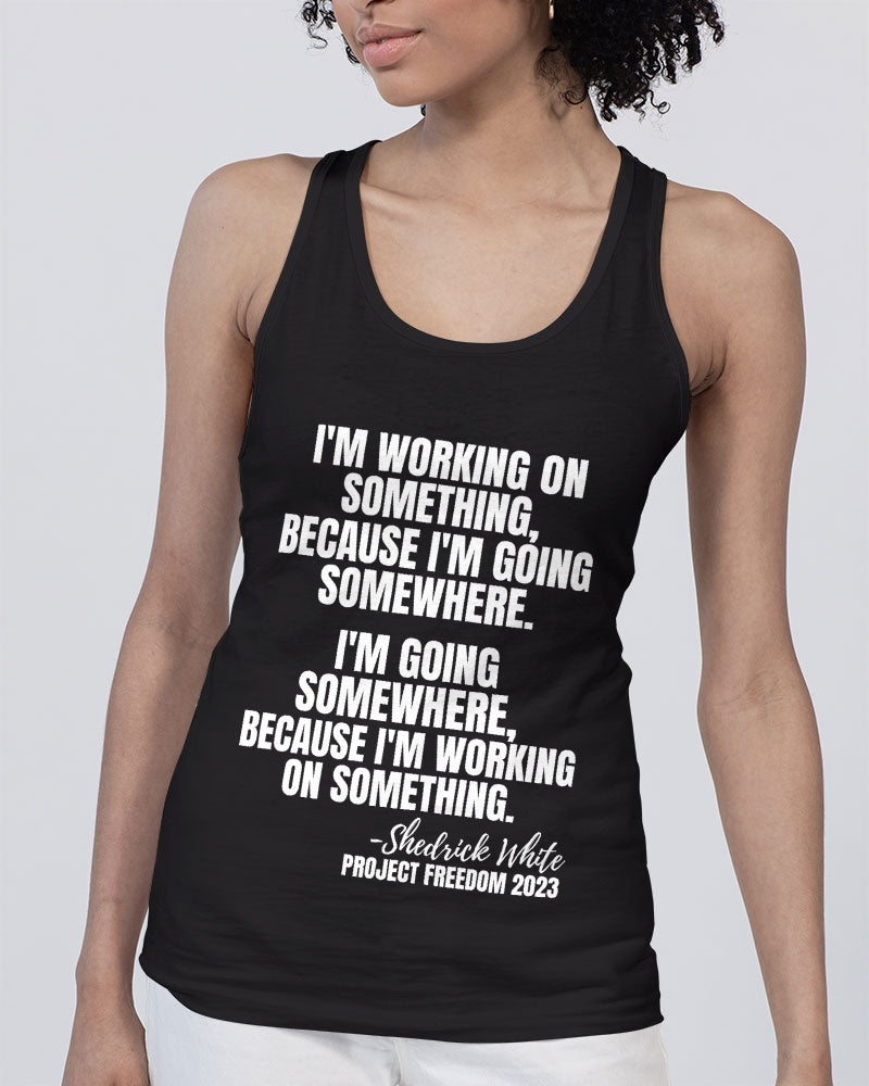 I'm Working On Something - White Unisex Jersey Tank | Bella + Canvas