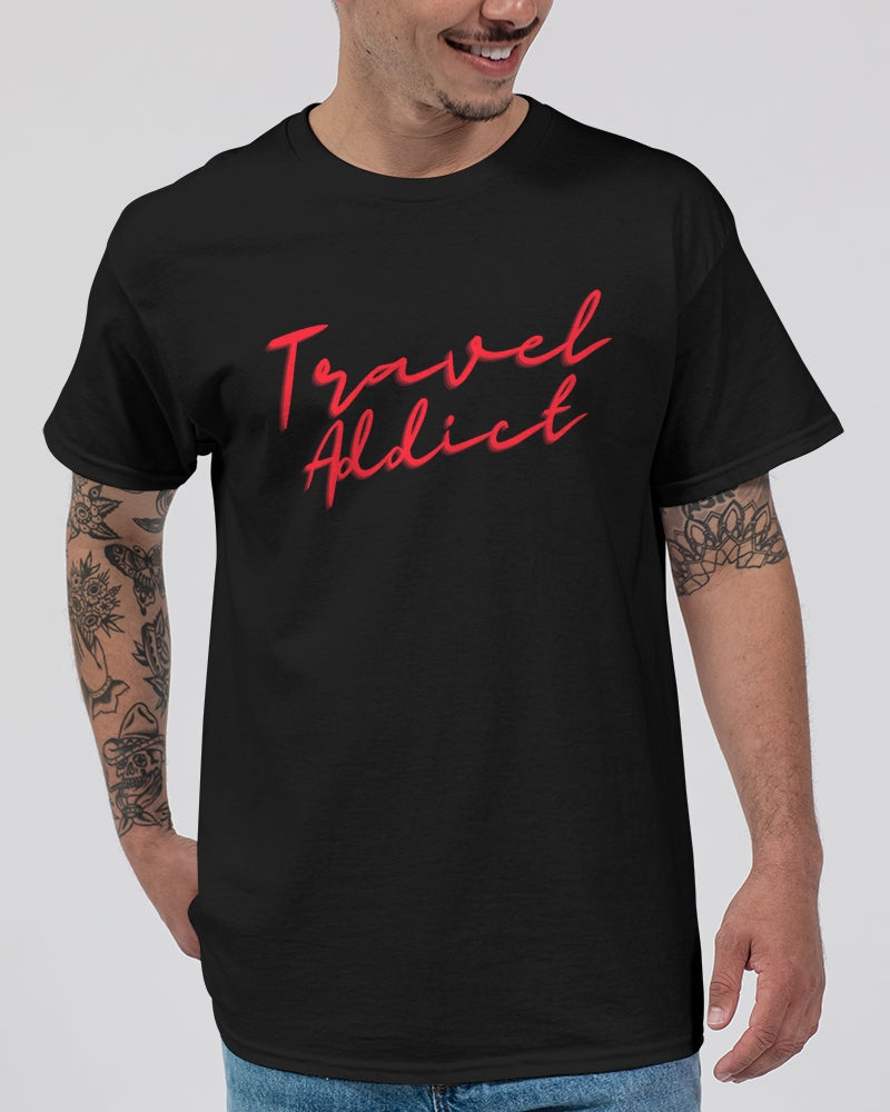 Travel Addict - Red Font Unisex Ultra Cotton T-Shirt | Gildan