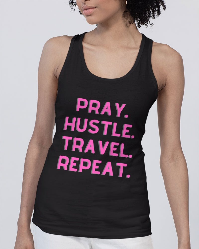 Pray Hustle Travel Repeat Unisex Jersey Tank | Bella + Canvas