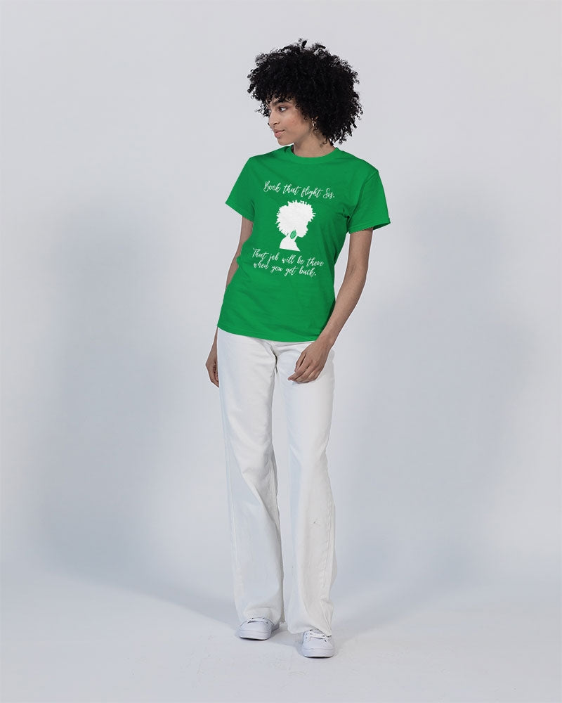 Book That Flight Sis. - Green Unisex Heavy Cotton T-Shirt | Gildan